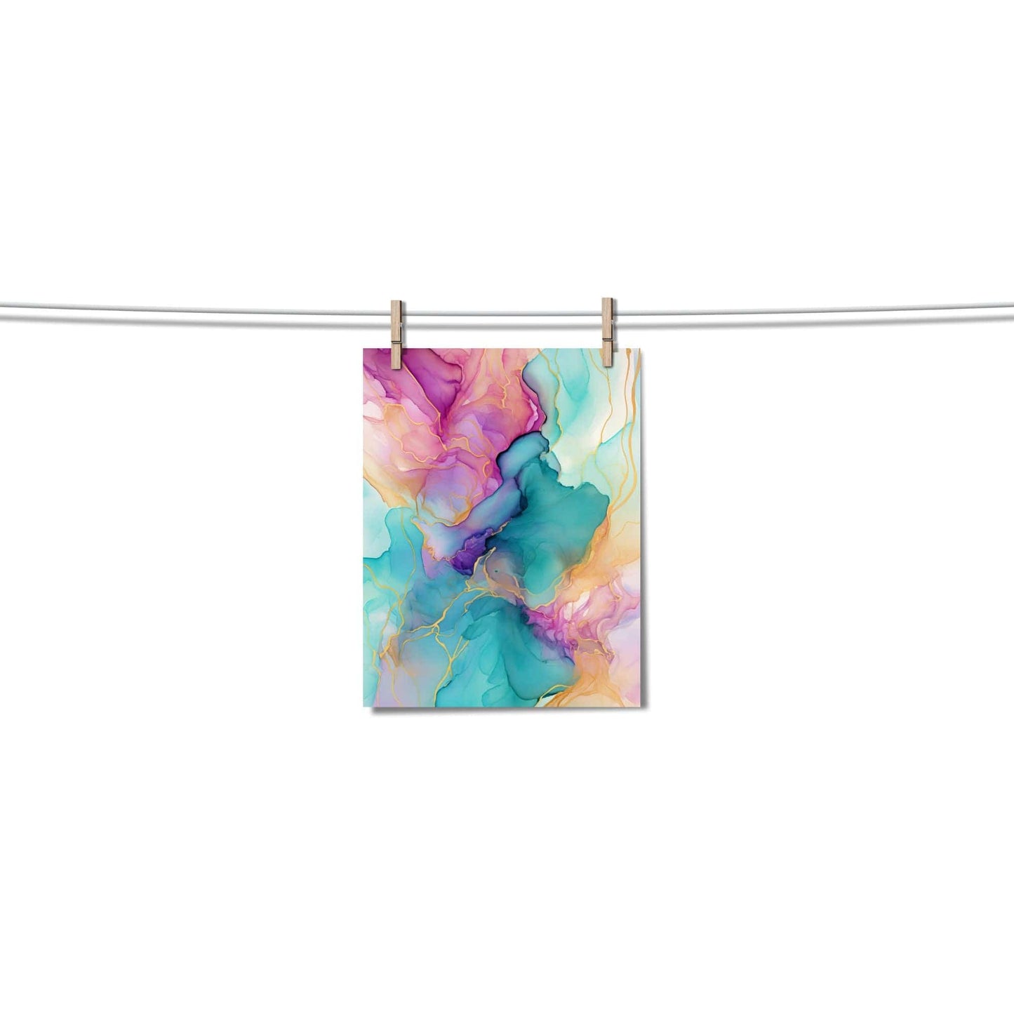 Mermaid Color Alcohol ink Texture Clipart