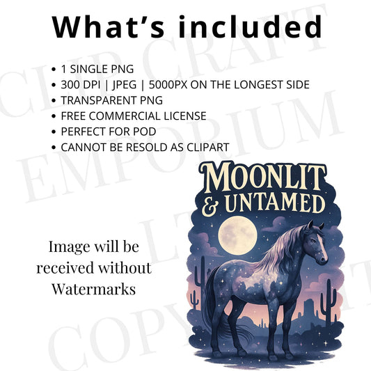 Moonlit & untamed tshirt design
