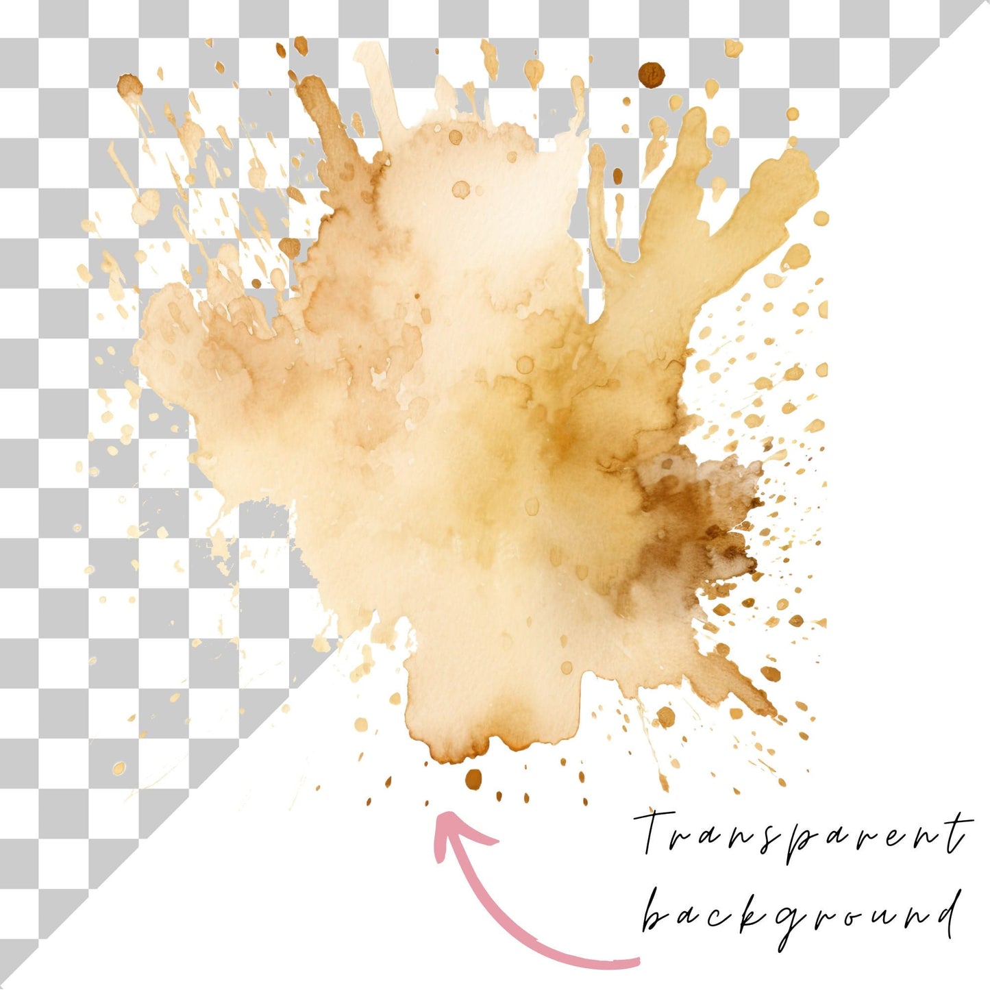 Neutral watercolor splatter clipart