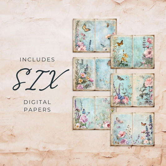 Pastel Garden Floral Junk Journal Pages Vol 3
