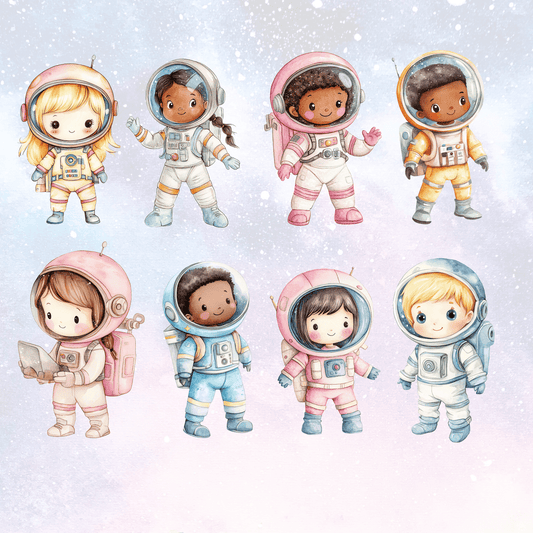a group of children in space suits