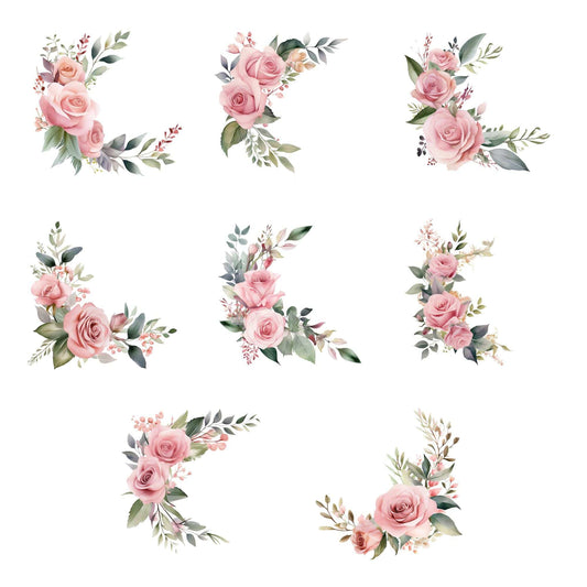 Pink Rose Corner Clipart
