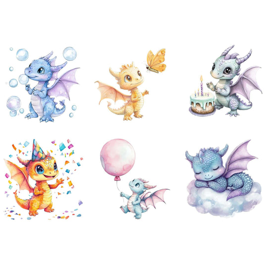 Playful baby dragon clipart