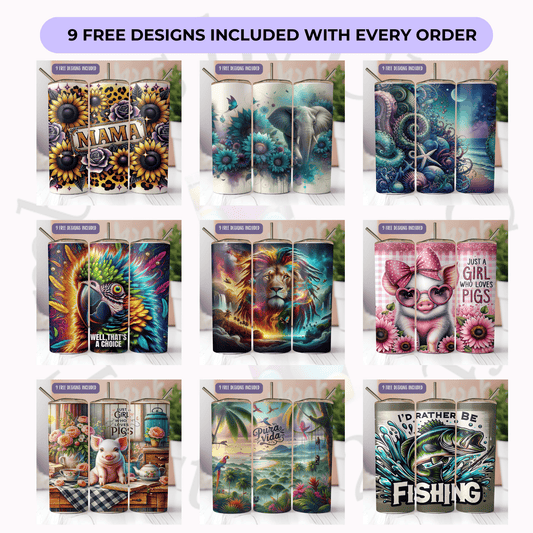 a bunch of different designs on a wall