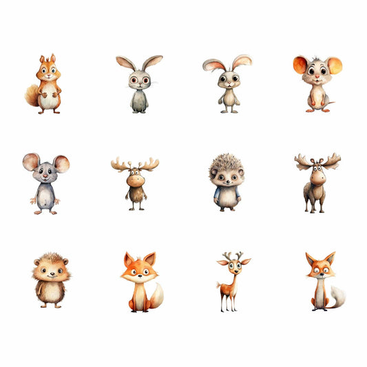 Quirky Woodland animal Clipart
