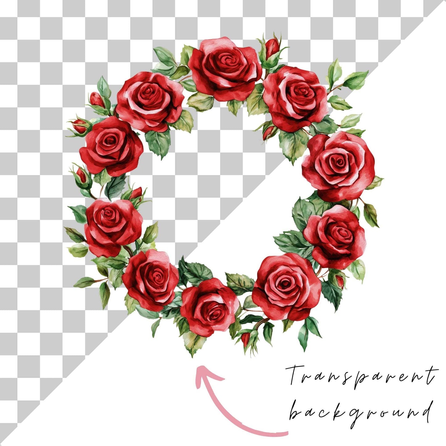 Red Rose Wreath Clipart