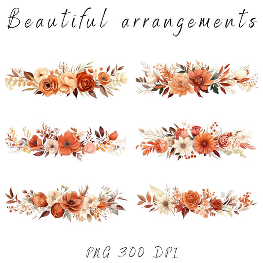Terracotta Floral Clipart