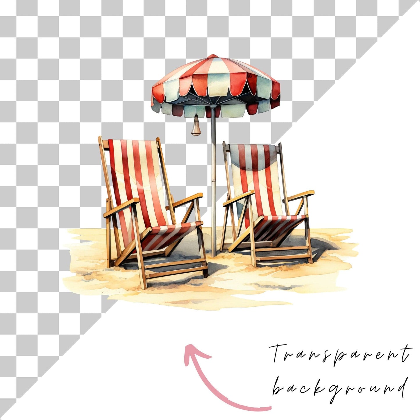 Watercolor At the beach clipart