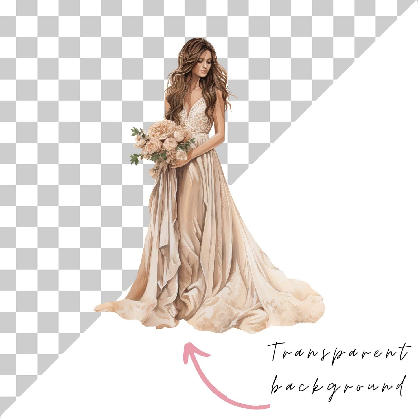 Watercolor Boho Wedding Clipart
