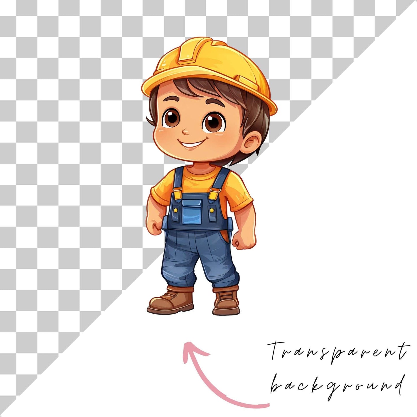 Watercolor Construction worker Clipart