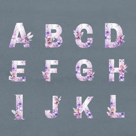 Watercolor Fairy Alphabet Clipart