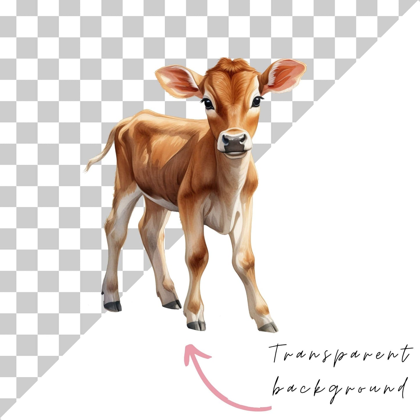 Watercolor Jersey Cow Clipart