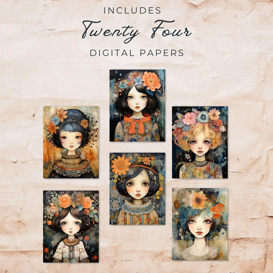 Whimsical Girl Junk Journal Pages