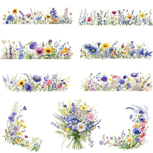 Wildflower Meadow Floral Clipart