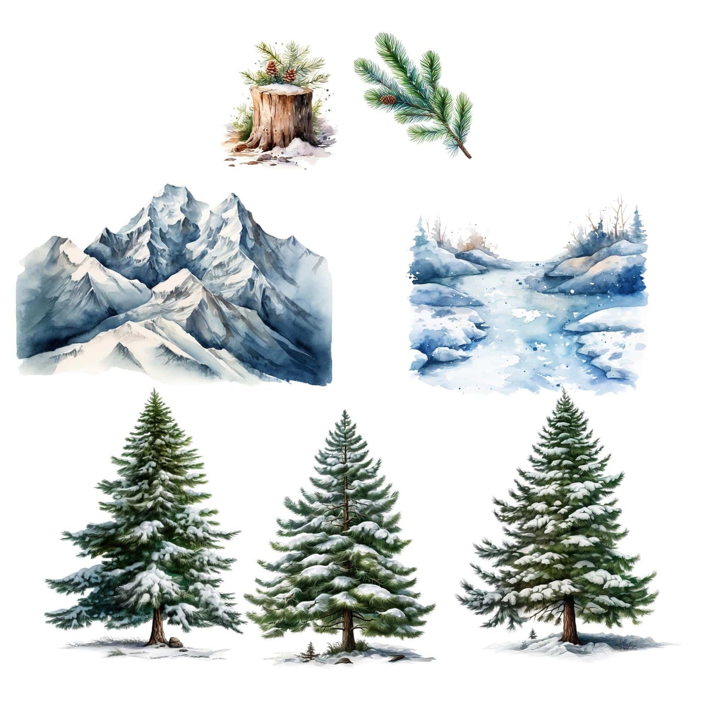 Winter Woodland animals Clipart