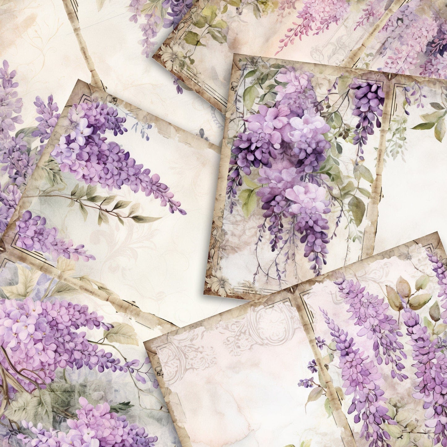 Wisteria Junk Journal Pages