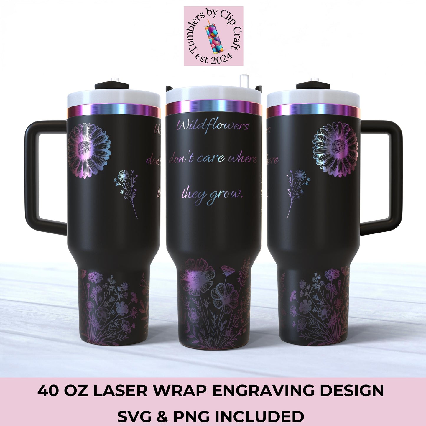 a couple of black coffee mugs sitting next to each other