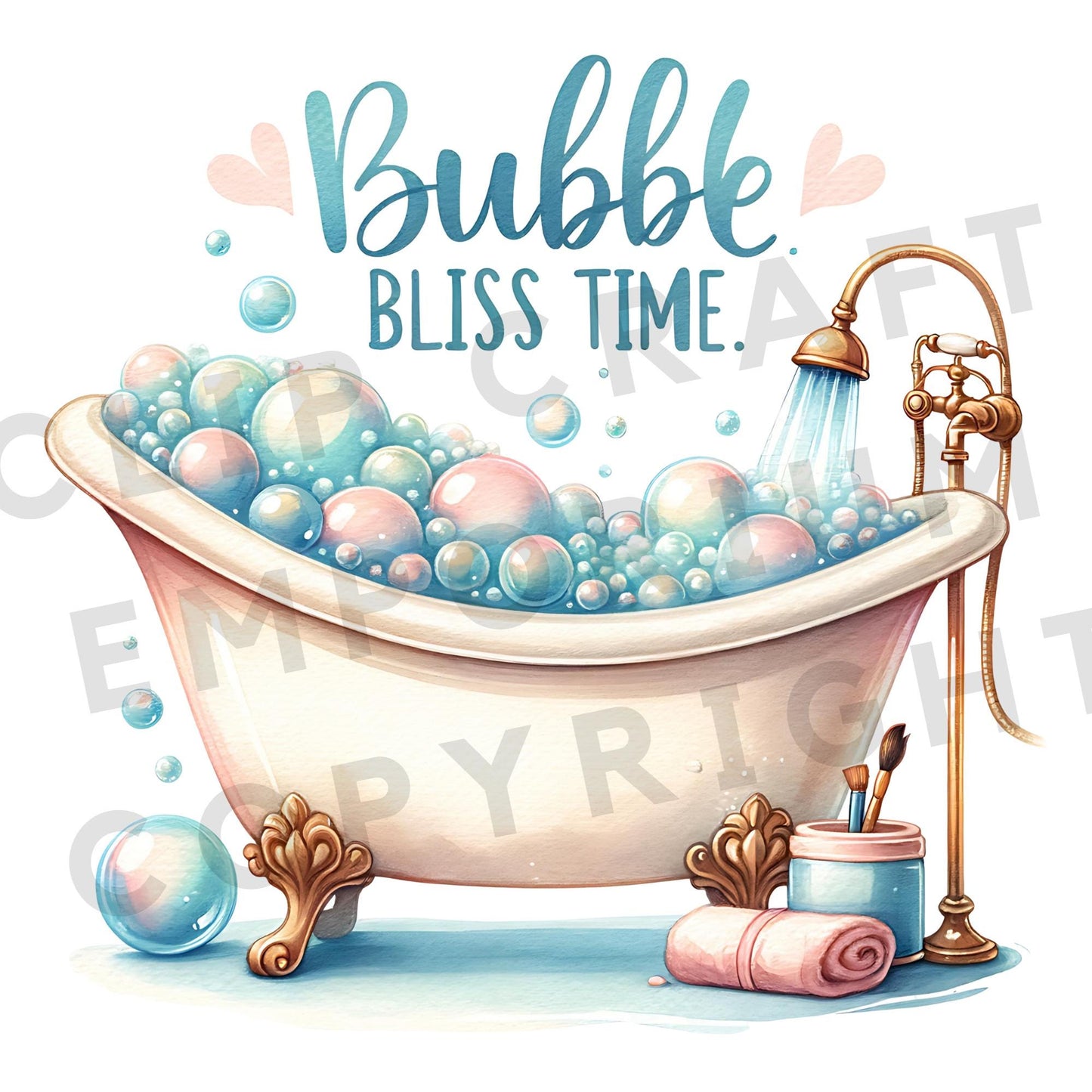 Watercolor Cozy Self Care Clipart