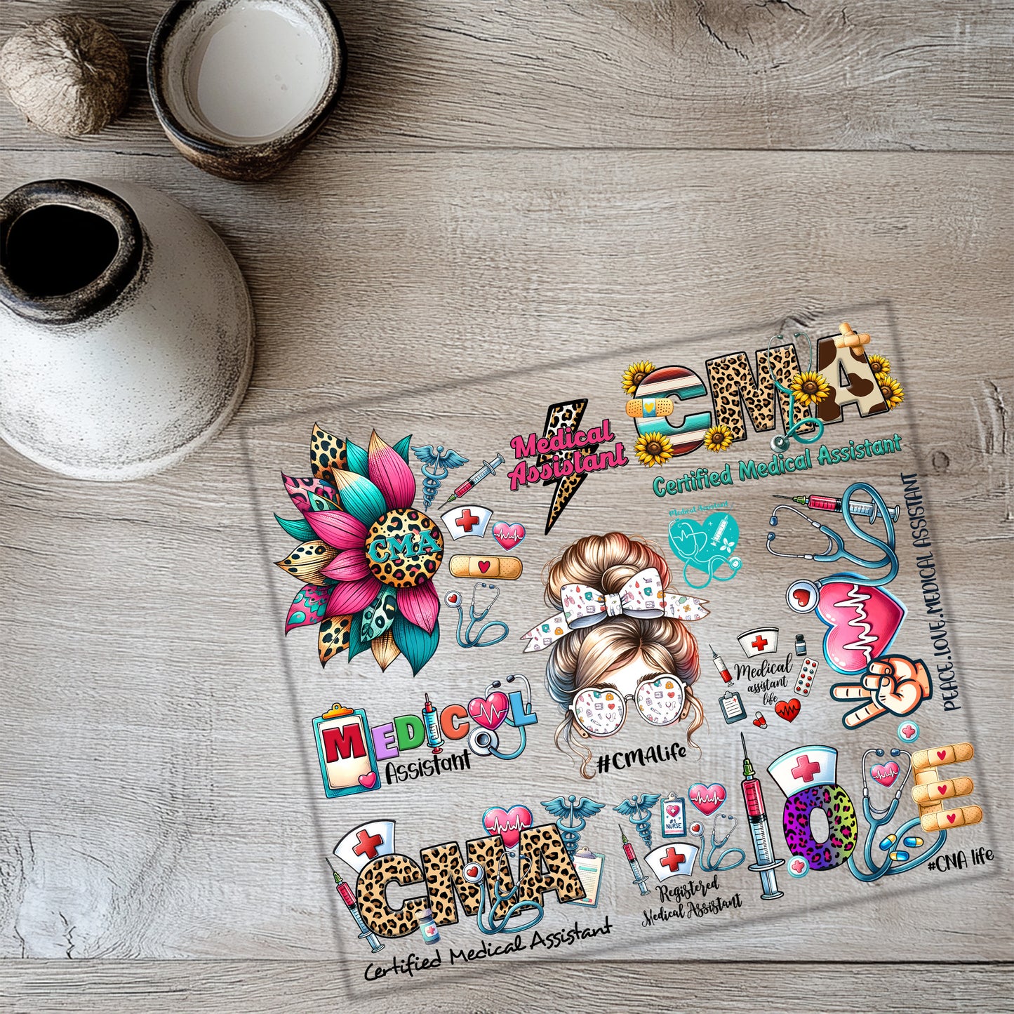 a picture of some stickers on a table