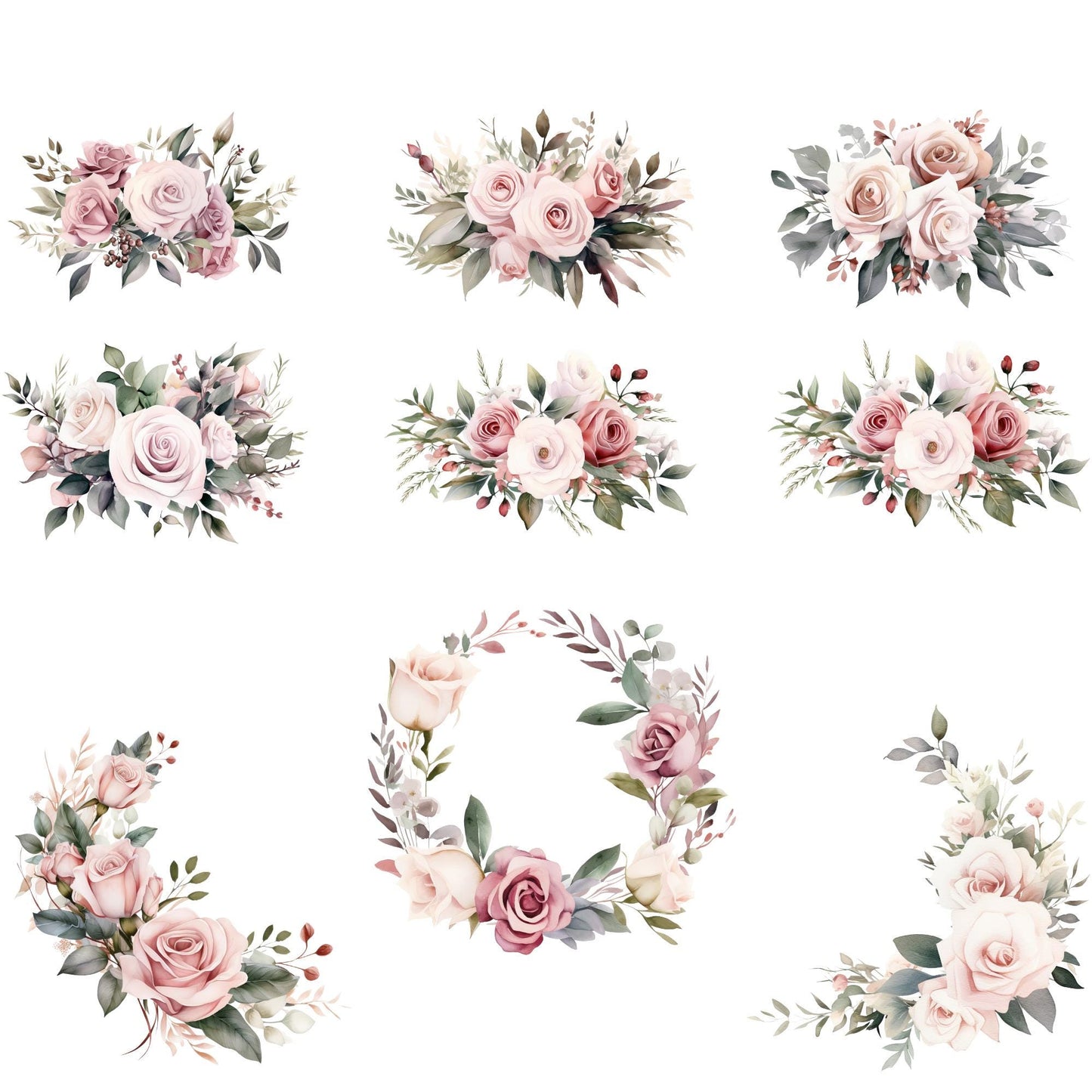 Clipart de rosa polvorienta rosa