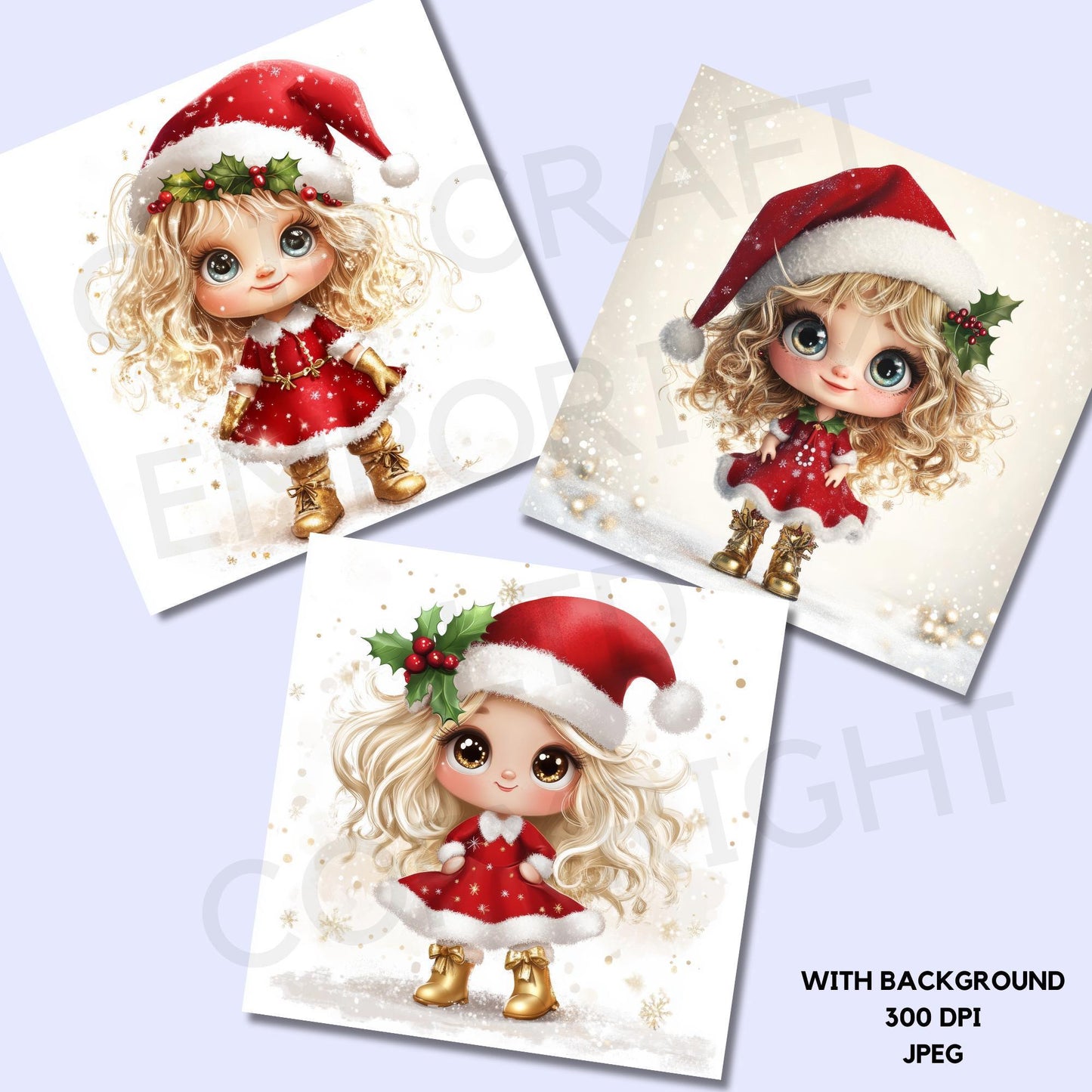 15 Quirky Girl Christmas Clipart