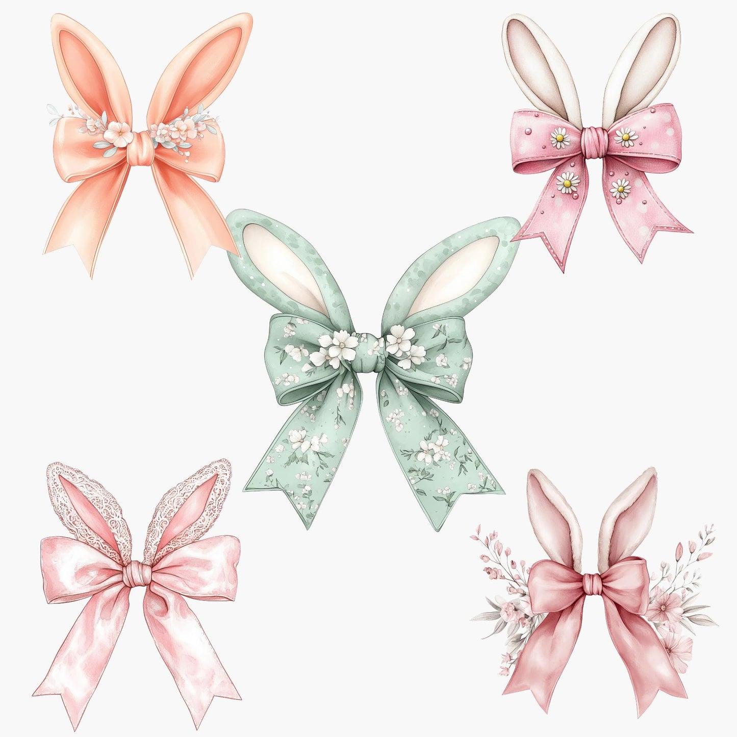 Clipart de lazos de coqueta de Pascua