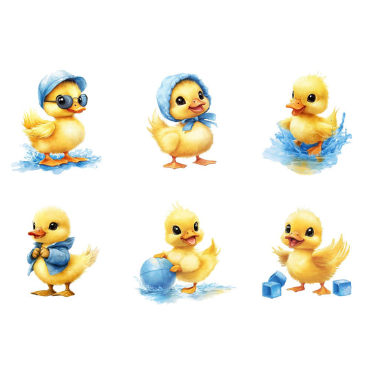 Duck in a puddle clipart