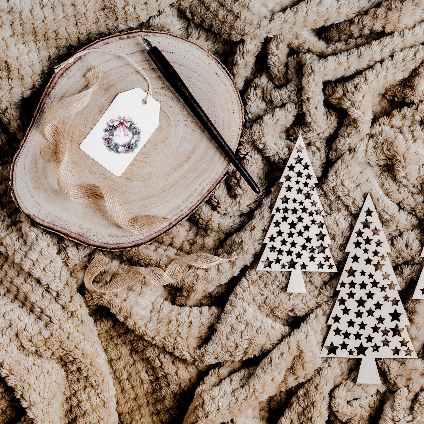 Clipart de corona navideña rosa preppy