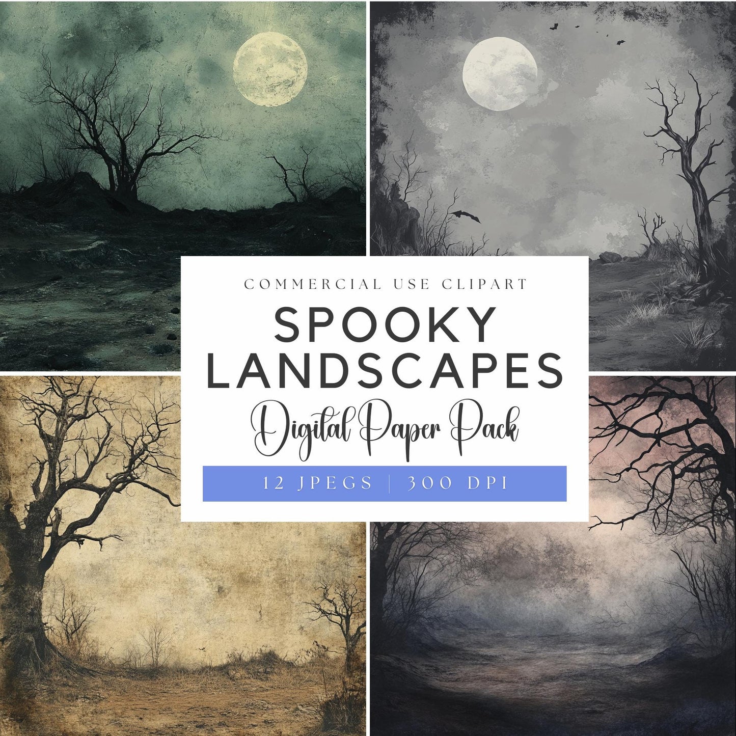Spooky Landscapes Digital Papers