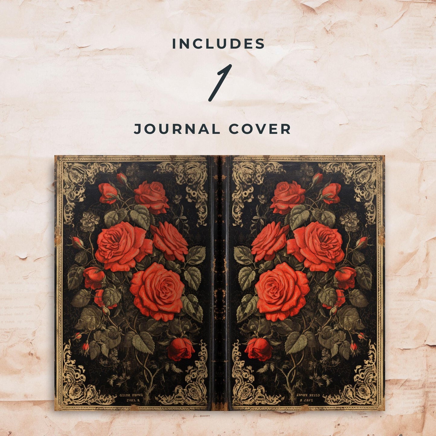 Red and Black Floral Junk Journal Mega Kit