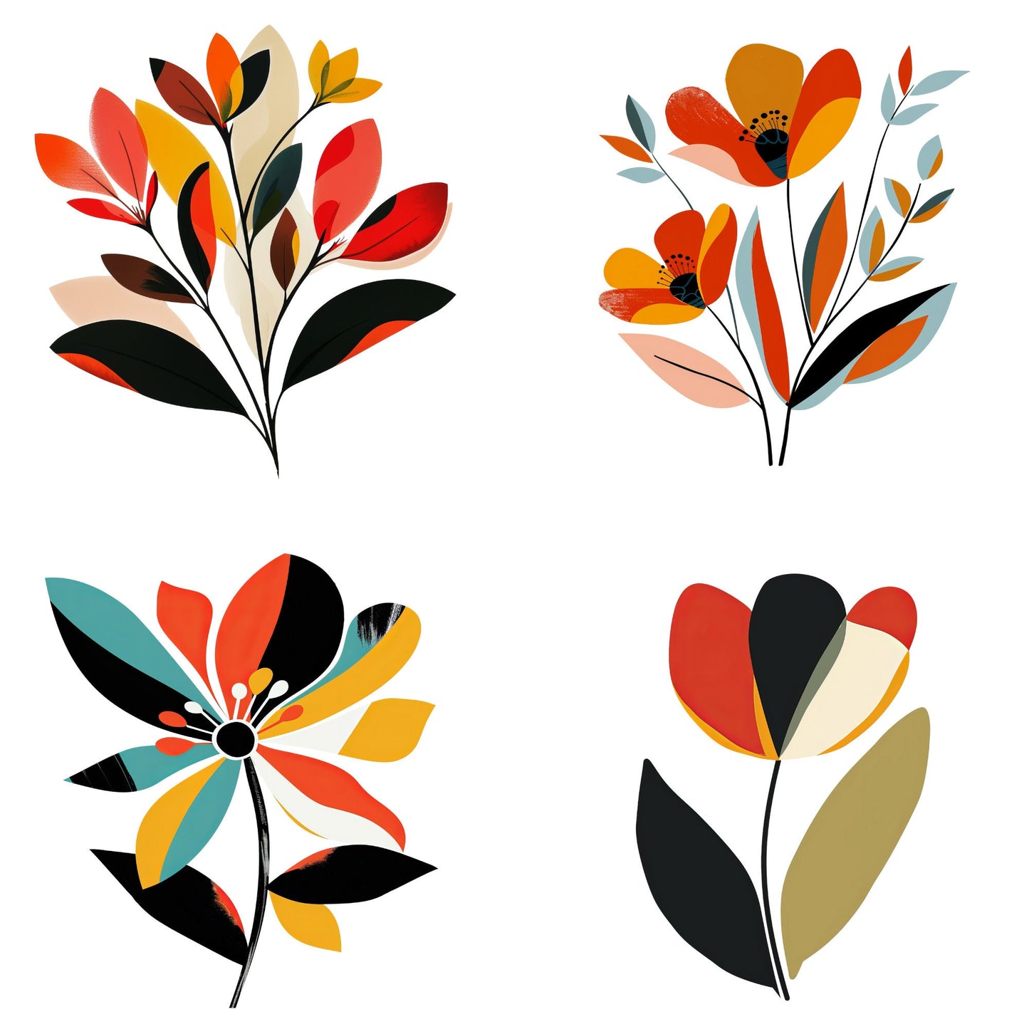 Clipart floral abstracto