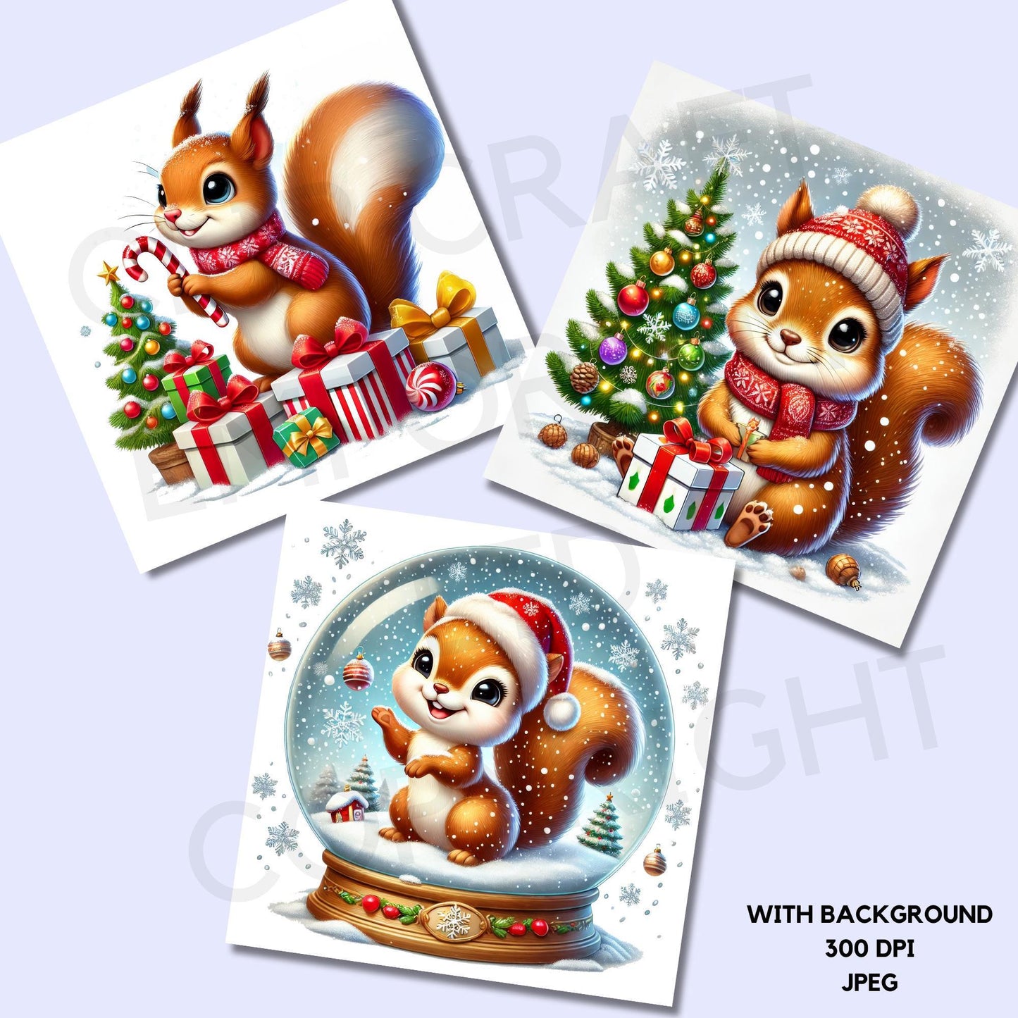 15 Christmas Squirrel Clipart