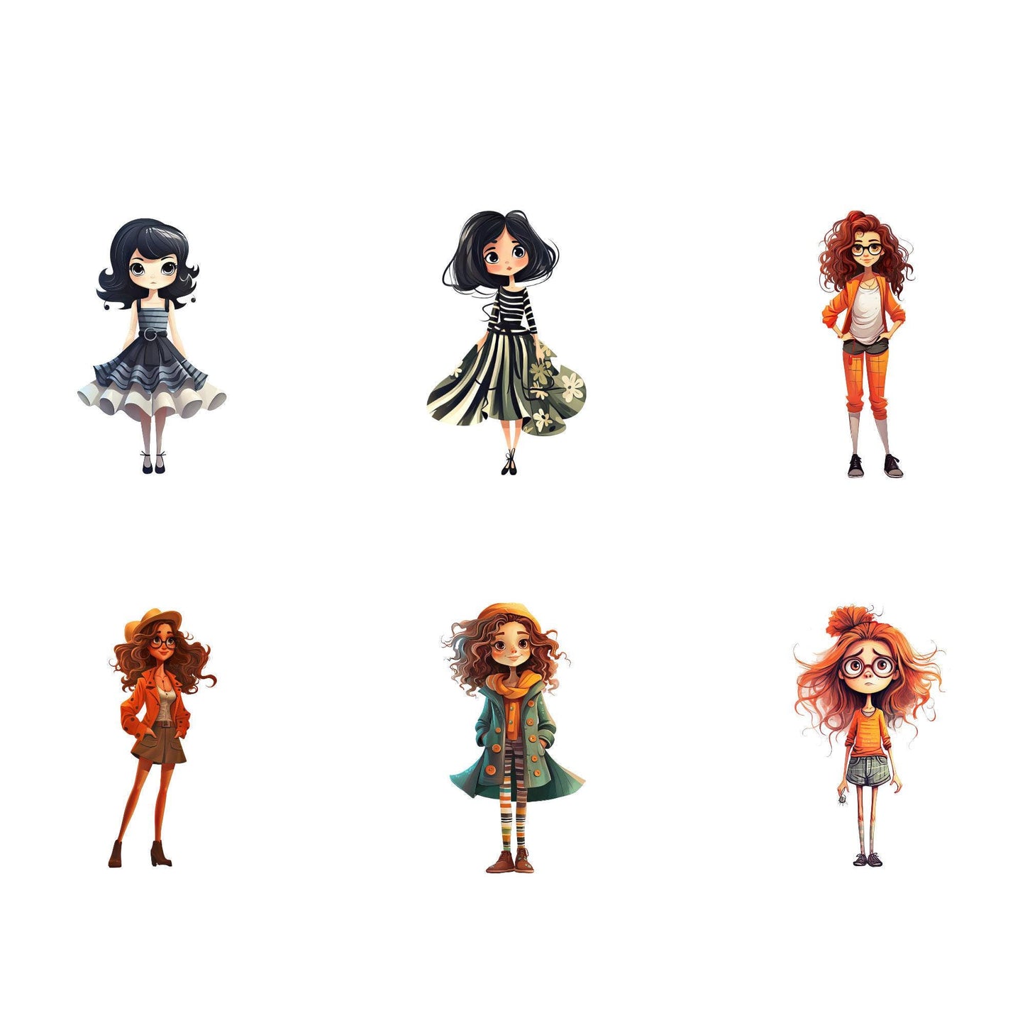 Quirky Girls Clipart