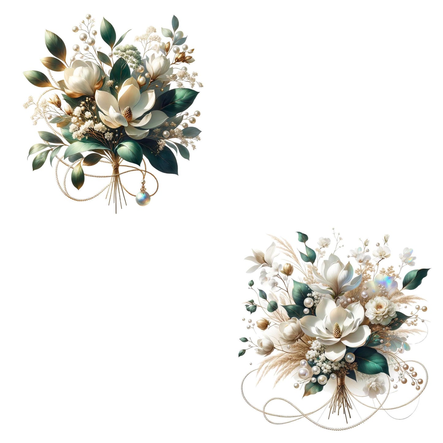 Gold Magnolia Floral clipart