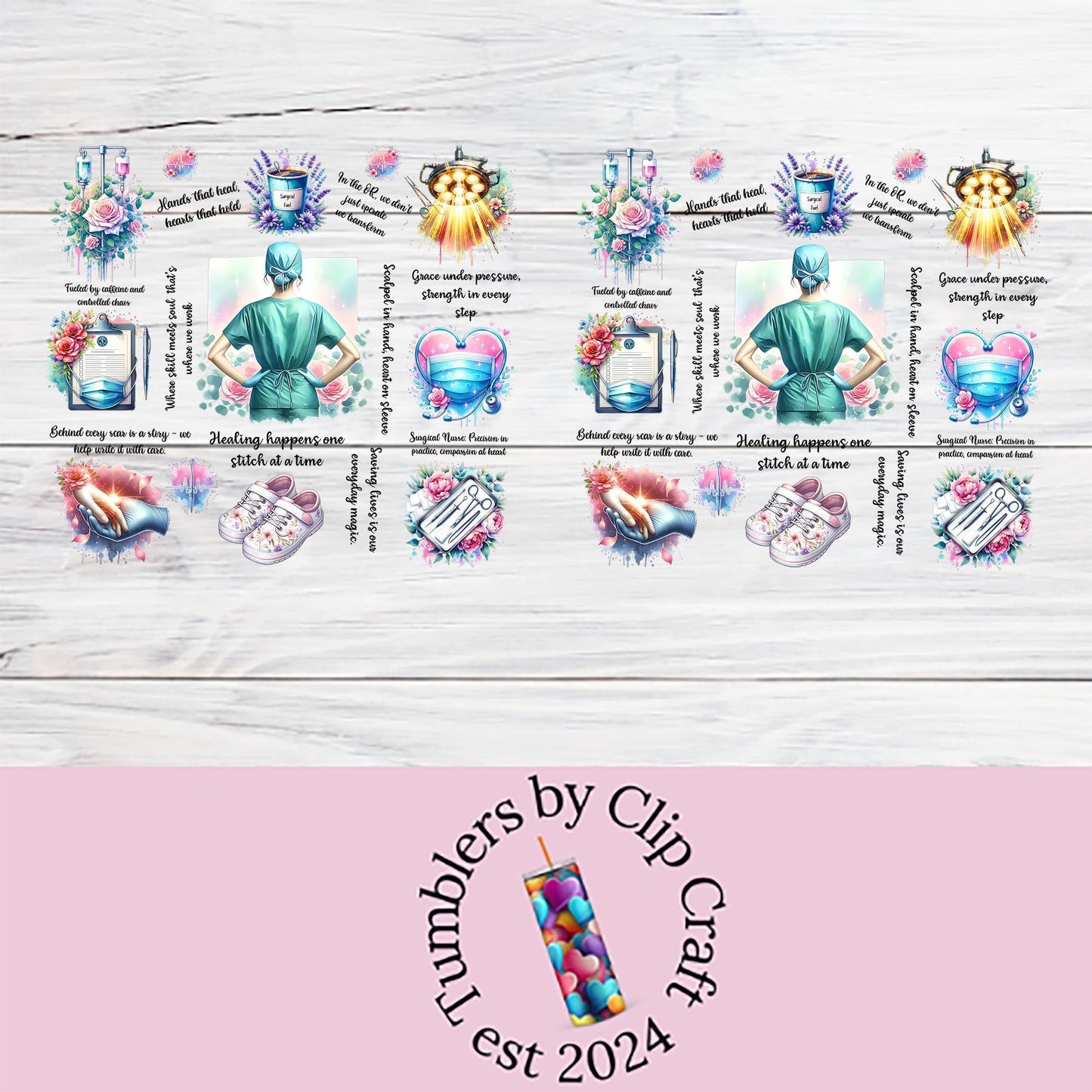 a white wooden table topped with lots of stamps