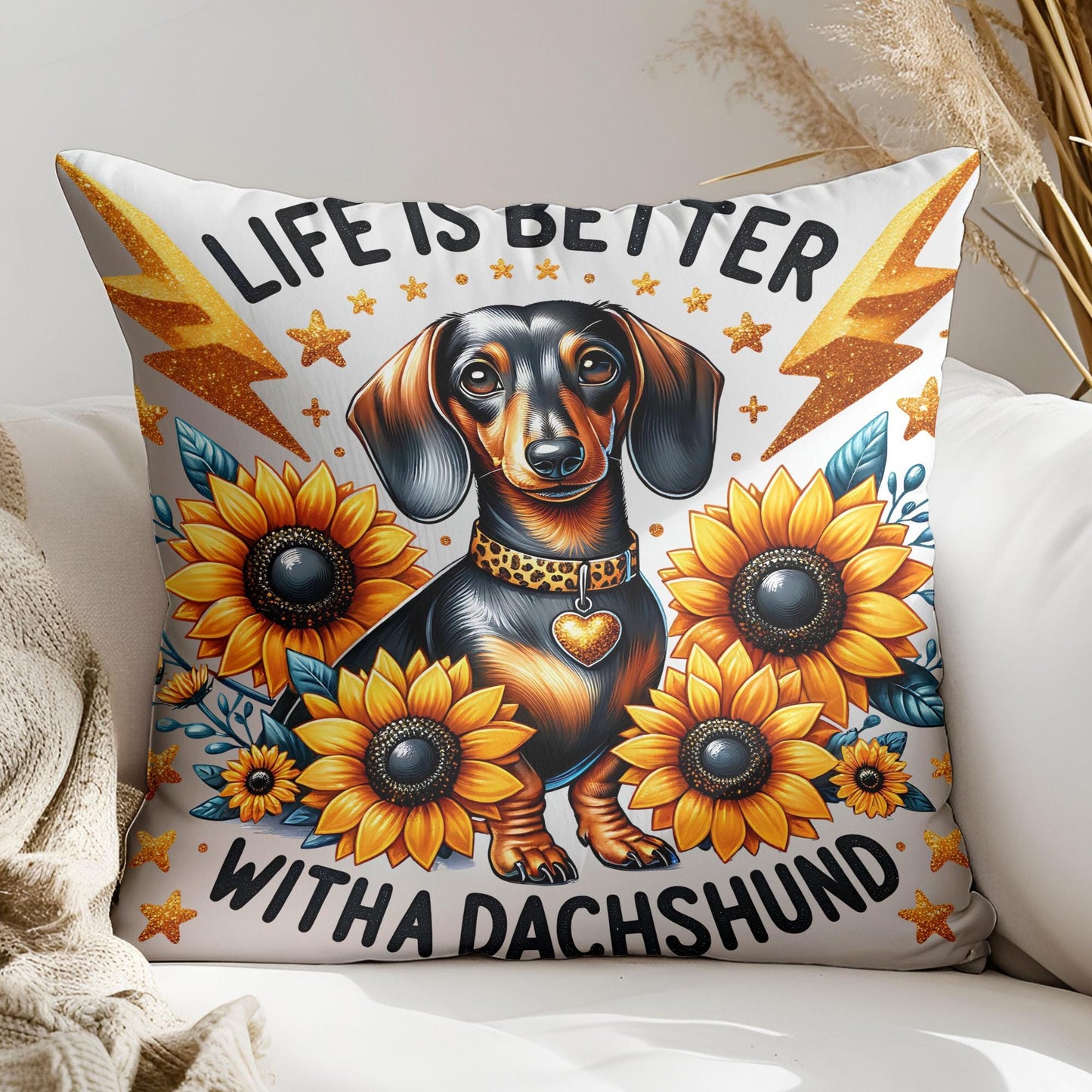 La vida es mejor con un perro salchicha PNG