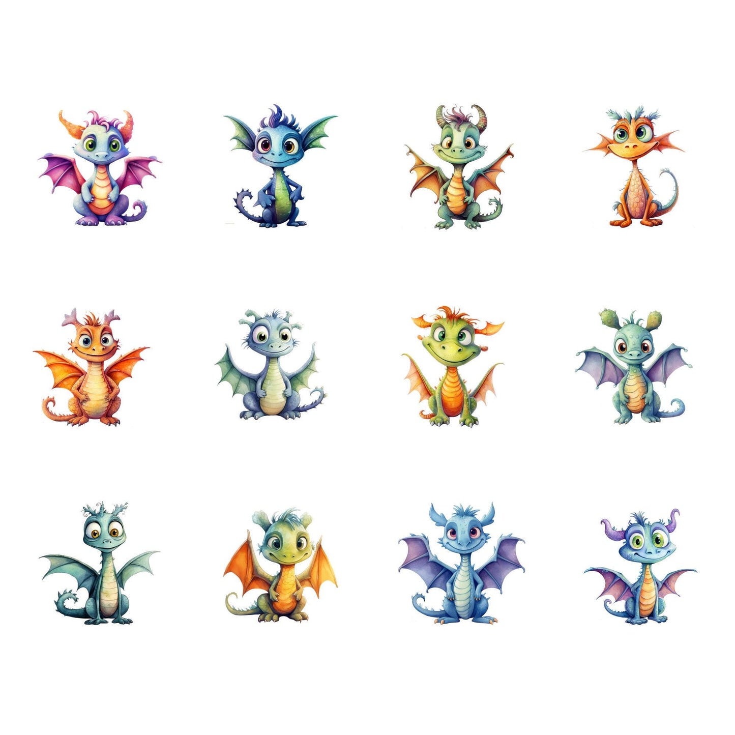 Quirky Dragons Clipart