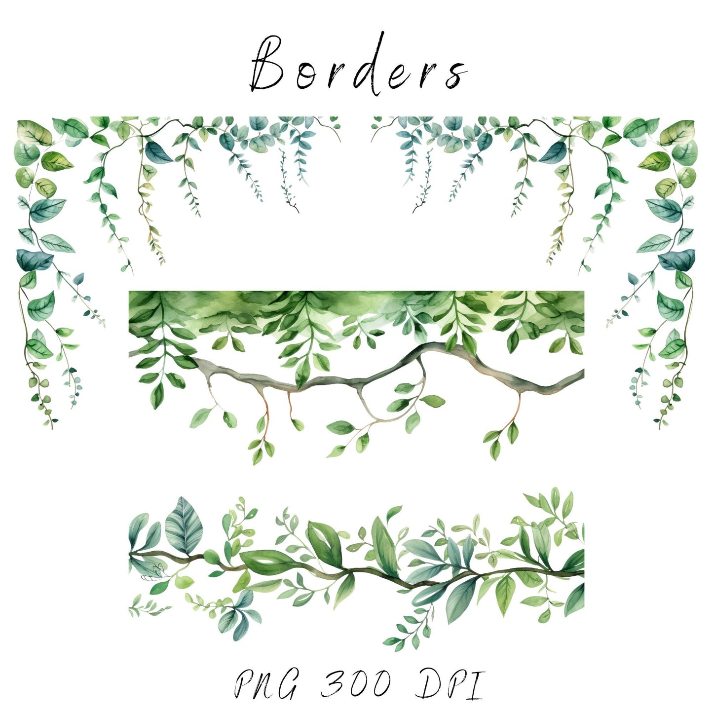 Watercolor Safari Animals on Swings Clipart