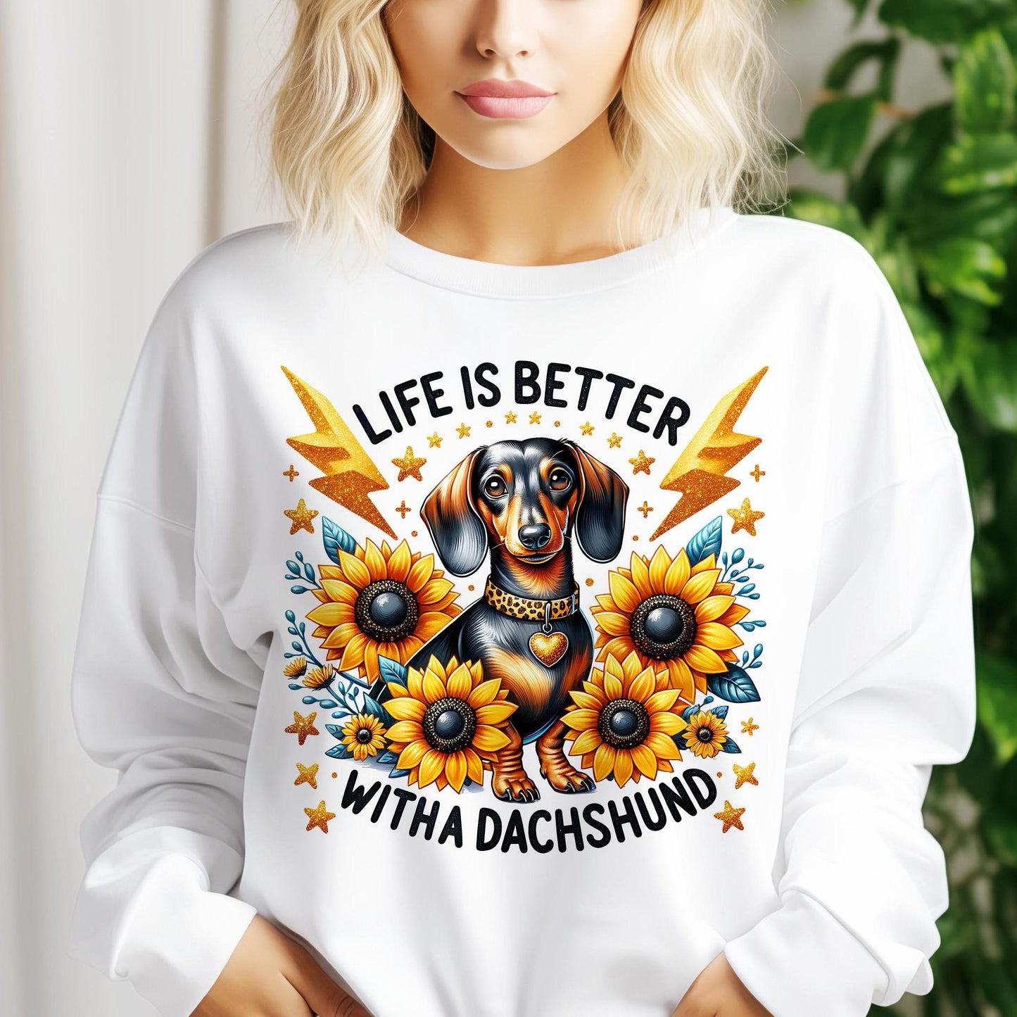 La vida es mejor con un perro salchicha PNG