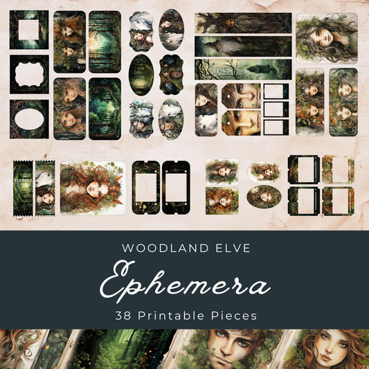 Woodland Elve Junk Journal Ephemera
