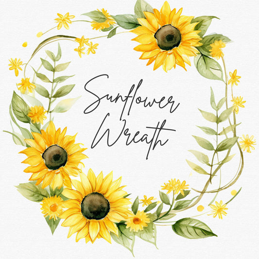 Sunflower Wreath Clipart Single