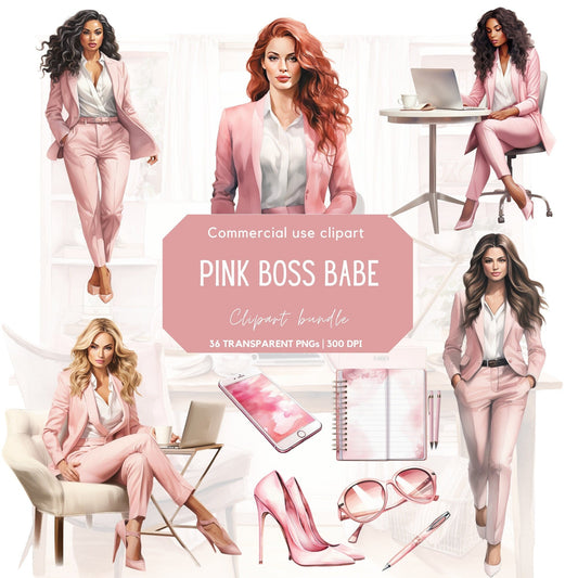Pink Boss Lady Clipart