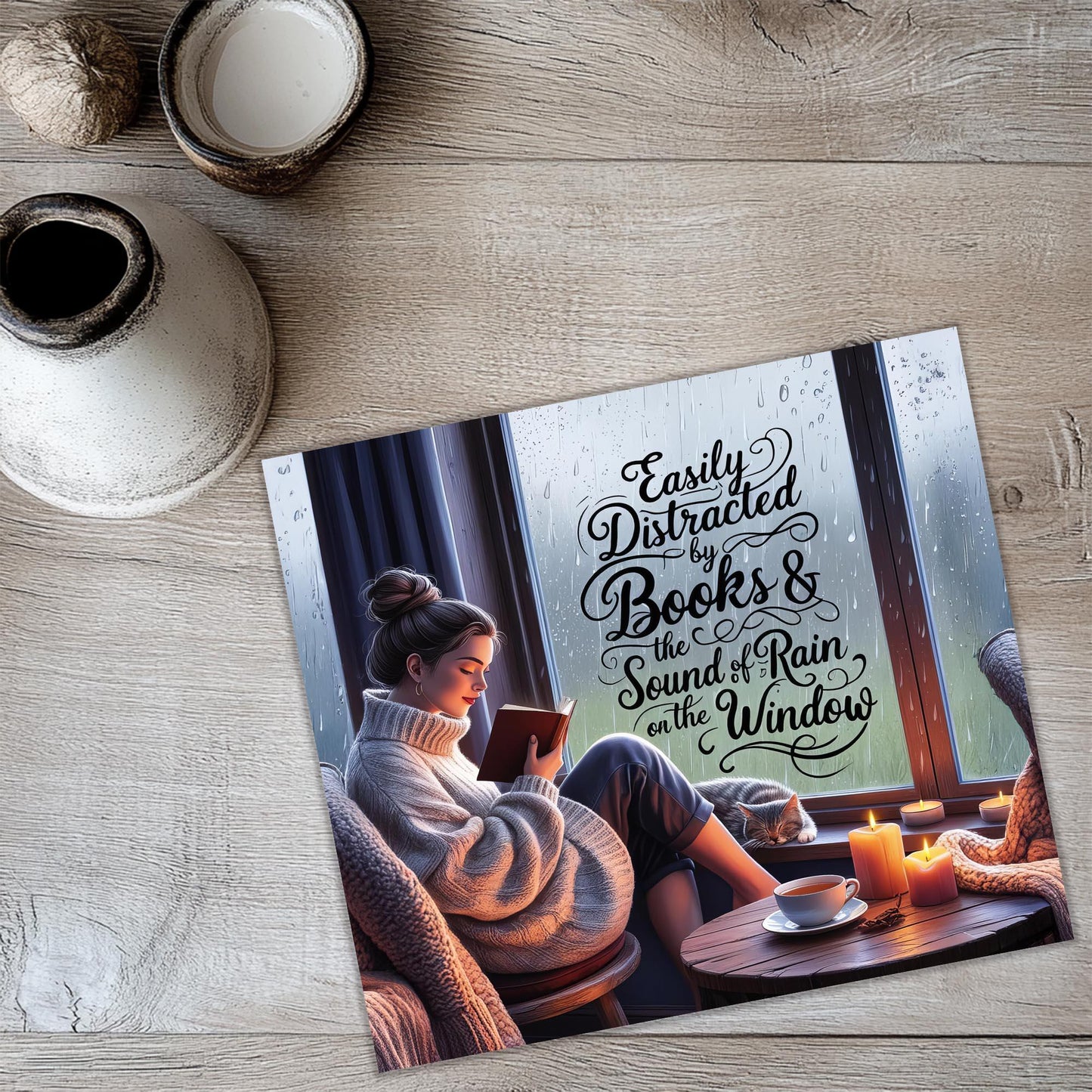 a picture of a woman reading a book