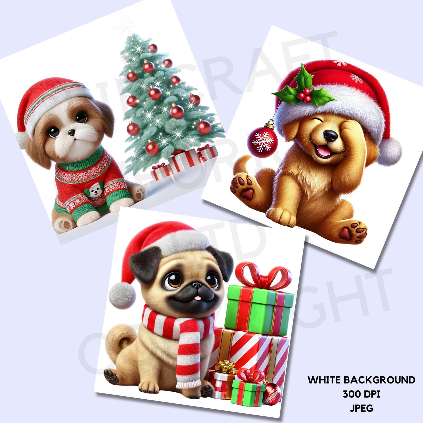 15 Quirky Christmas Dogs Clipart