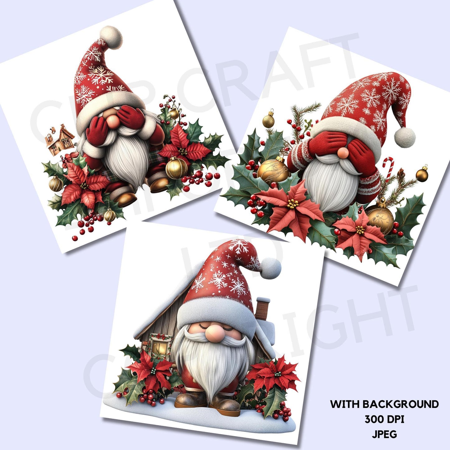 15 Quirky Christmas Gnomes Clipart
