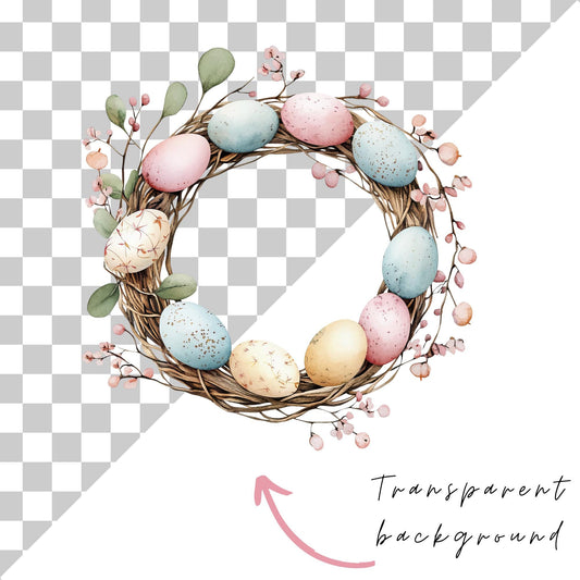 Easter Wreath Clipart Single