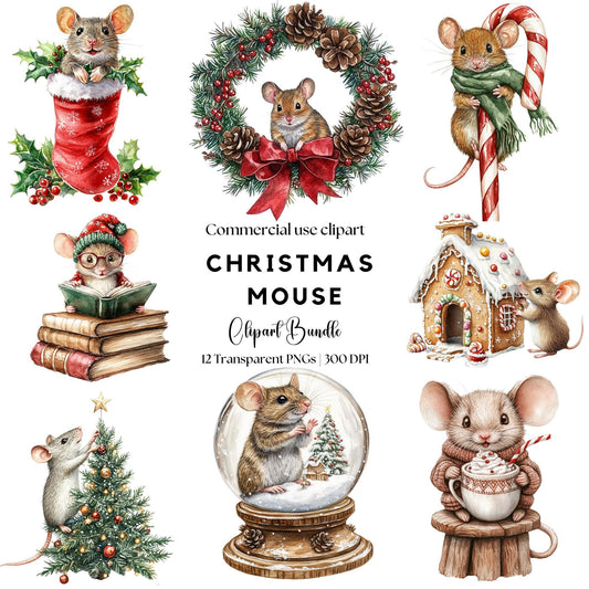 Christmas Mouse Clipart