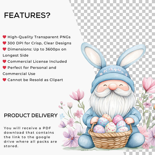Easter Gnome Clipart