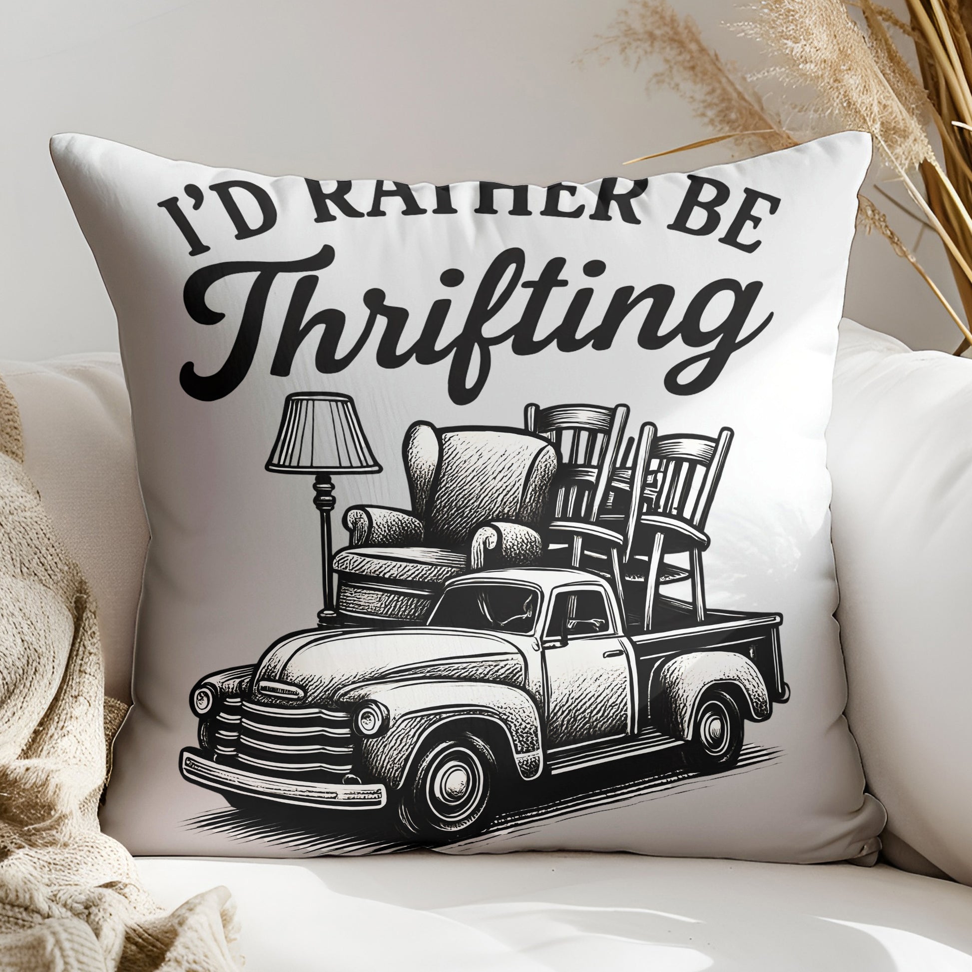 a black and white picture of a truck with a lamp on it