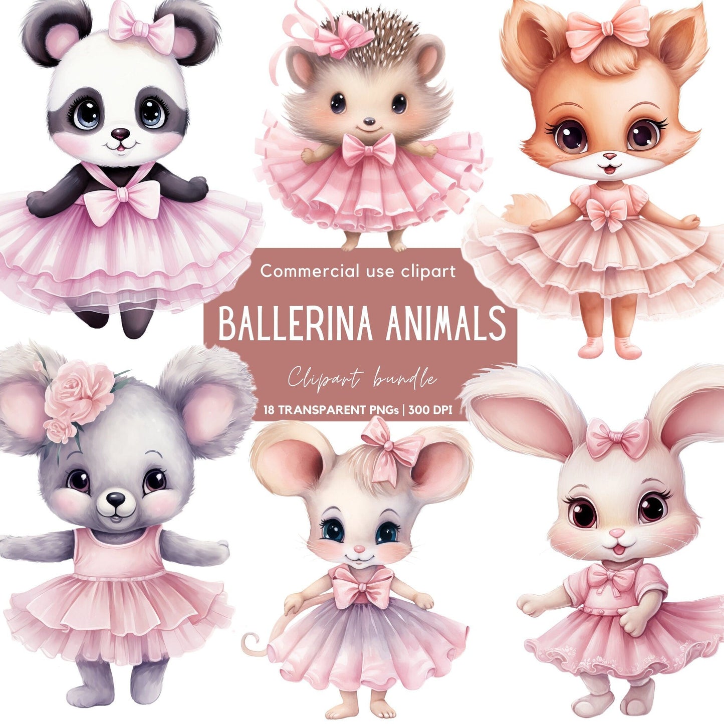 Ballerina Animals Clipart